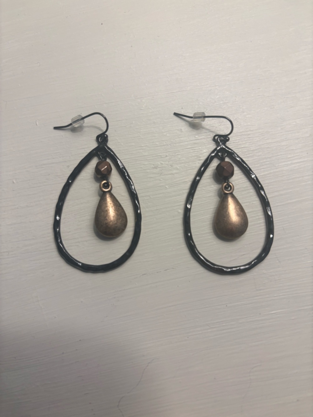 Mixed Metal Drop Earrings